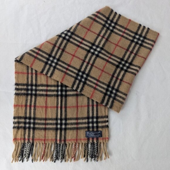 Burberry's Cashmere & Wool Check Scarf Beige – Unisex – Warm Designer Fashion - Picture 1 of 7